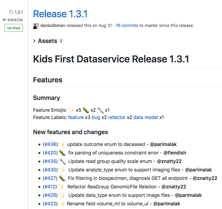 Screenshot of Dataservice Release 1.3.1